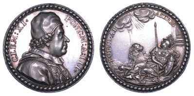 Stato Pontificio. Clemente XI (giovanni Francesco Albani), 1700-1721. Medaglia in Argento A. III ...