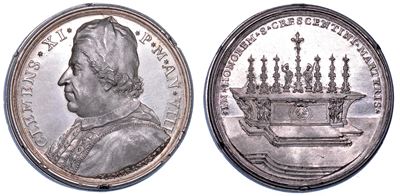 Stato Pontificio. Clemente XI (giovanni Francesco Albani), 1700-1721. Medaglia Annuale in Argento...