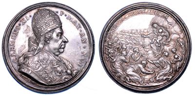 Stato Pontificio. Clemente XI (giovanni Francesco Albani), 1700-1721. Medaglia Annuale in Argento...