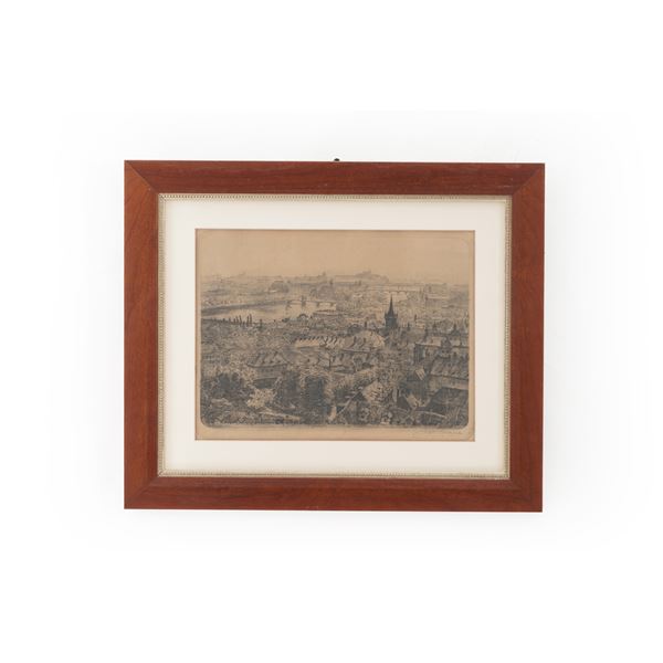 Veduta di città a volo d'uccello, 1920