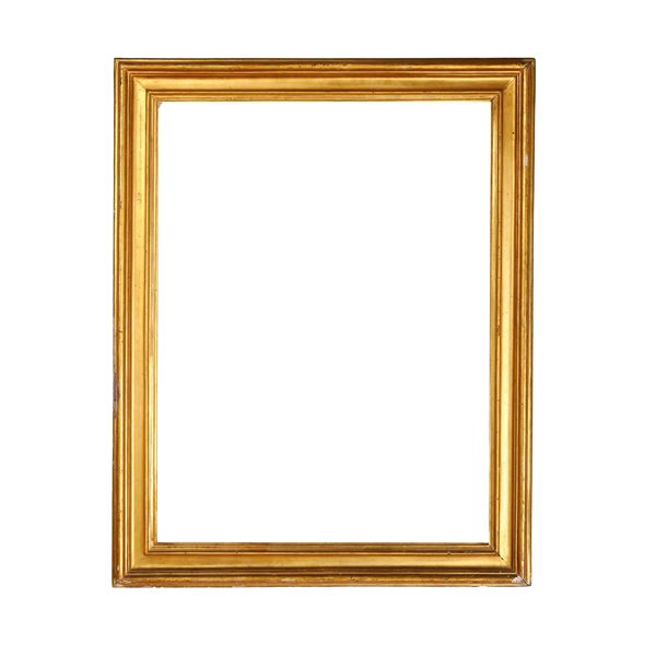 Cornice a sagoma Salvator Rosa in legno intagliato e dorato. Italia centrale (Roma?) XVIII secolo