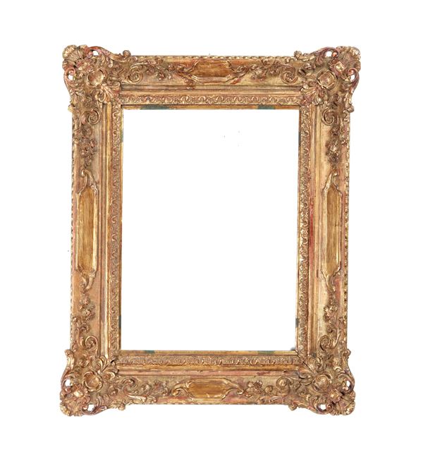 Cornice Luigi XV intagliata e dorata, Italia o Francia XVIII secolo