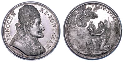 Stato Pontificio. Innocenzo XI (benedetto Odescalchi), 1676-1689. Medaglia in Argento 1679 (a. II...