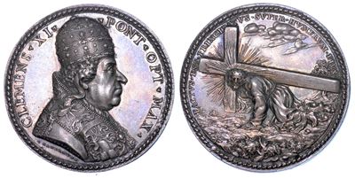 Stato Pontificio. Clemente XI (giovanni Francesco Albani), 1700-1721. Medaglia in Argento s.D. El...