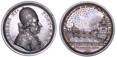 Stato Pontificio. Clemente XI (giovanni Francesco Albani), 1700-1721. Medaglia in Argento. per la...