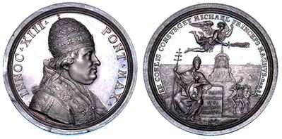 Stato Pontificio. Innocenzo XIII (michelangelo Conti di Poli), 1721-1724. Medaglia in Argento 172...