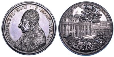 Stato Pontificio. Benedetto XIII (pier Francesco Vincenzo Maria Orsini), 1724-1730. Medaglia in A...