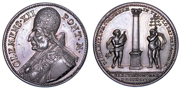 STATO PONTIFICIO. CLEMENTE XII (Lorenzo Corsini), 1730-1740. Medaglia in argento 1730 (A. I). Elevazione al Pontificato.