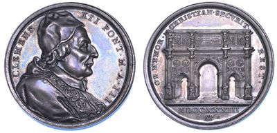 Stato Pontificio. Clemente XII (lorenzo Corsini), 1730-1740. Medaglia Annuale in Argento 1733/a. ...