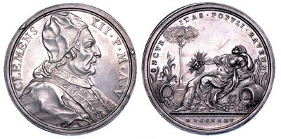Stato Pontificio. Clemente XII (lorenzo Corsini), 1730-1740. Medaglia Annuale in Argento 1735/a. ...