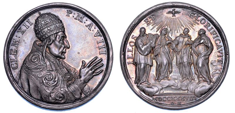 STATO PONTIFICIO. CLEMENTE XII (Lorenzo Corsini), 1730-1740. Medaglia annuale in argento 1738/A. VIII. Canonizzazioni del 1737.  - Auction Numismatics - Medals and popes - II - Cambi Casa d'Aste