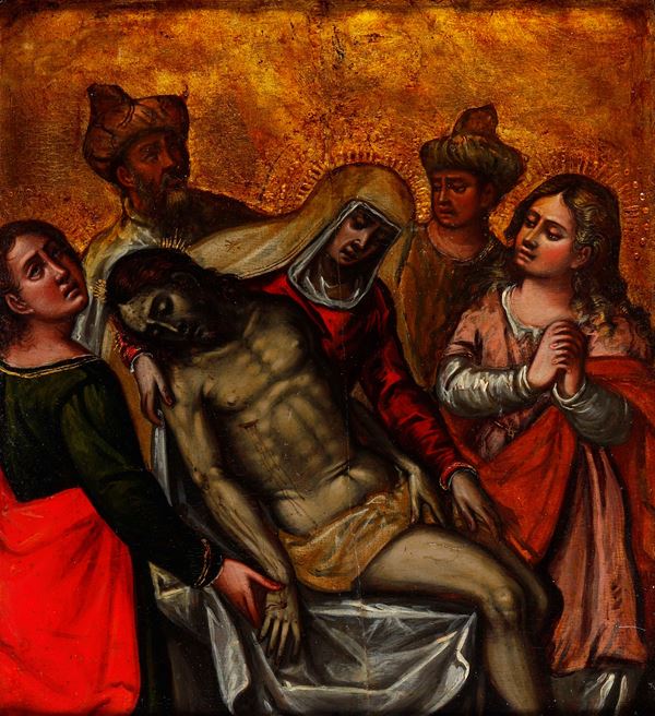 Scuola veneto cretese del XVII secolo Compianto sul Cristo morto
