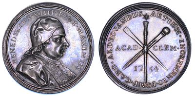 Stato Pontificio. Benedetto XIV (prospero Lorenzo Lambertini), 1740-1758. Medaglia Annuale in Arg...