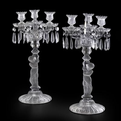 Coppia Candelabri “enfant” Francia, Manifattura Baccarat, Primi del XX Secolo