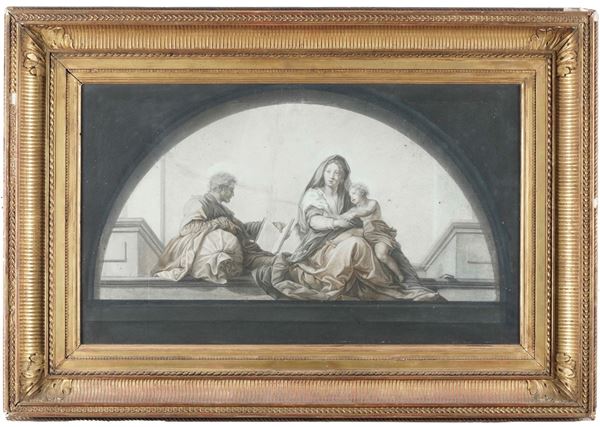 Pittore del XIX secolo Sacra Famiglia