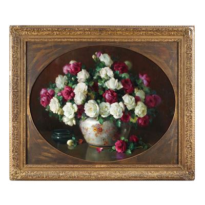 A. Graziani, Mazzo di rose in vaso, olio su tela