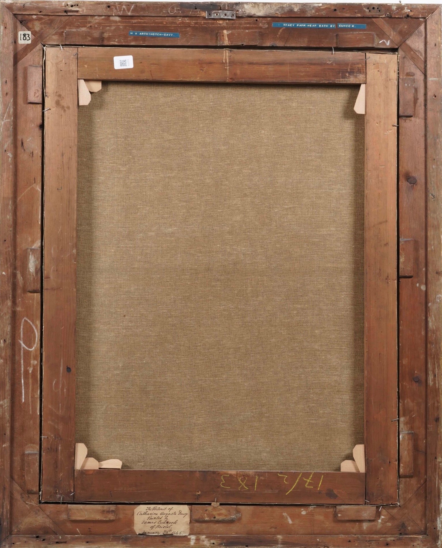 James Curnock, Dama con boccoli e acconciatura elaborata, olio su tela