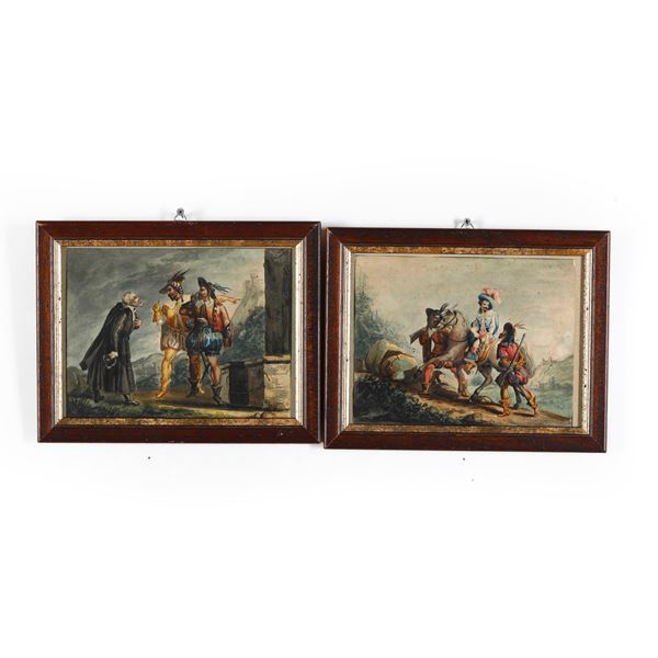 Scene dai Promessi Sposi Don Abbondio e i Bravi - Don Rodrigo al castello