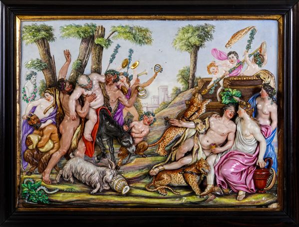 Grande targa “Allegoria dell’Autunno” Doccia, Manifattura Ginori, verso la fine dell’ Ottocento
