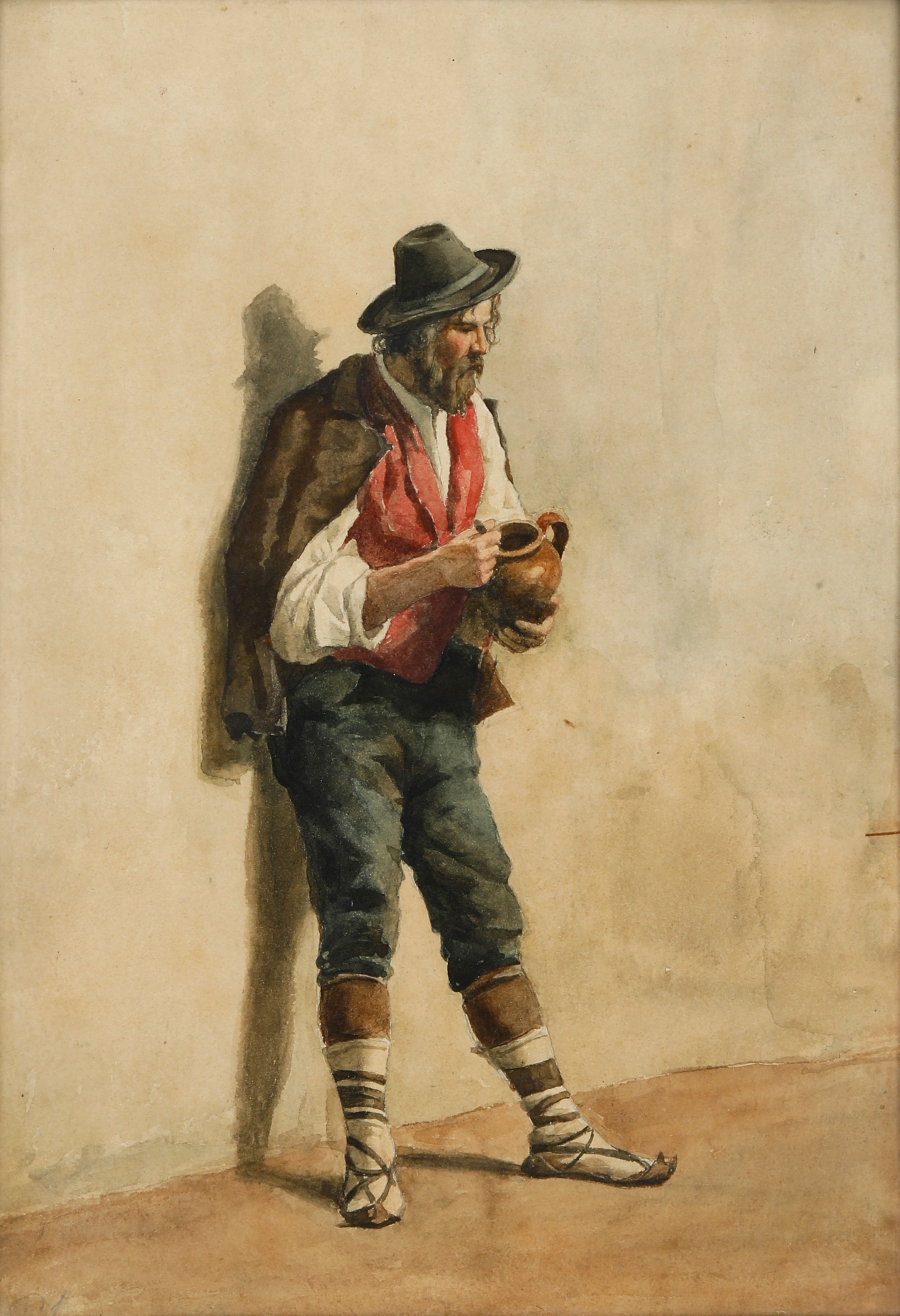 Acquerello, Figura maschile, XIX-XX secolo
