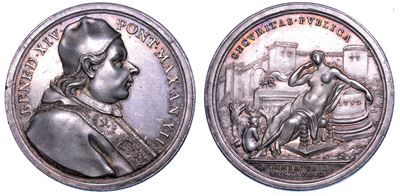 Stato Pontificio. Benedetto XIV (prospero Lorenzo Lambertini), 1740-1758. Medaglia Annuale in Arg...