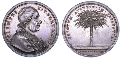 Ganganelli (attrib.), Medaglia annuale pontificia “Restituzione alla Santa Sede dei possedimenti ...