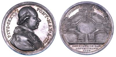 Stato Pontificio. Pio Vi (giannangelo Braschi), 1775-1799. Medaglia Annuale in Argento 1777/a. II...