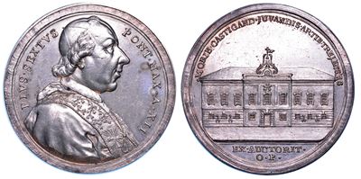 Stato Pontificio. Pio Vi (giannangelo Braschi), 1775-1799. Medaglia Annuale in Argento 1786/a. XI...