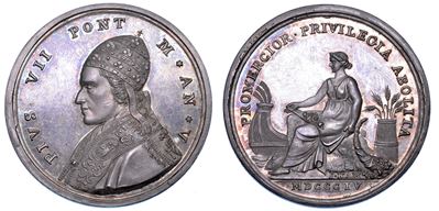 Stato Pontificio. Pio VII (barnaba Chiaramonti), 1800-1823. Medaglia Annuale in Argento 1804/a. V...