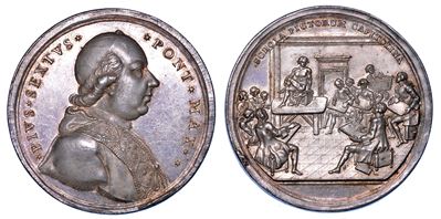 Stato Pontificio. Pio Vi (giannangelo Braschi), 1775-1799. Medaglia in Argento (1775/a. I). Scuol...