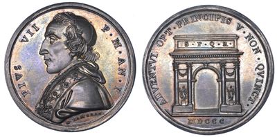 Stato Pontificio. Pio VII (barnaba Chiaramonti), 1800-1823. Medaglia Annuale in Argento 1800/a. I...