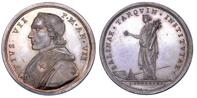 Stato Pontificio. Pio VII (barnaba Chiaramonti), 1800-1823. Medaglia Annuale in Argento 1806/a. V...