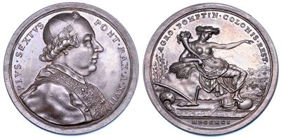 Stato Pontificio. Pio Vi (giannangelo Braschi), 1775-1799. Medaglia Annuale in Argento 1791/a. XV...