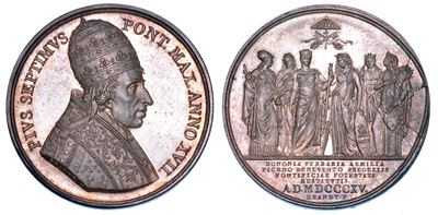 Stato Pontificio. Pio VII (barnaba Chiaramonti), 1800-1823. Medaglia Annuale in Argento 1815/a. X...