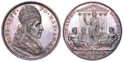 Stato Pontificio. Pio VII (barnaba Chiaramonti), 1800-1823. Medaglia Annuale in Argento A. XX (18...