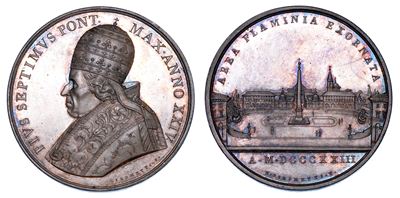 Stato Pontificio. Pio VII (barnaba Chiaramonti), 1800-1823. Medaglia Annuale in Argento 1823/a. X...
