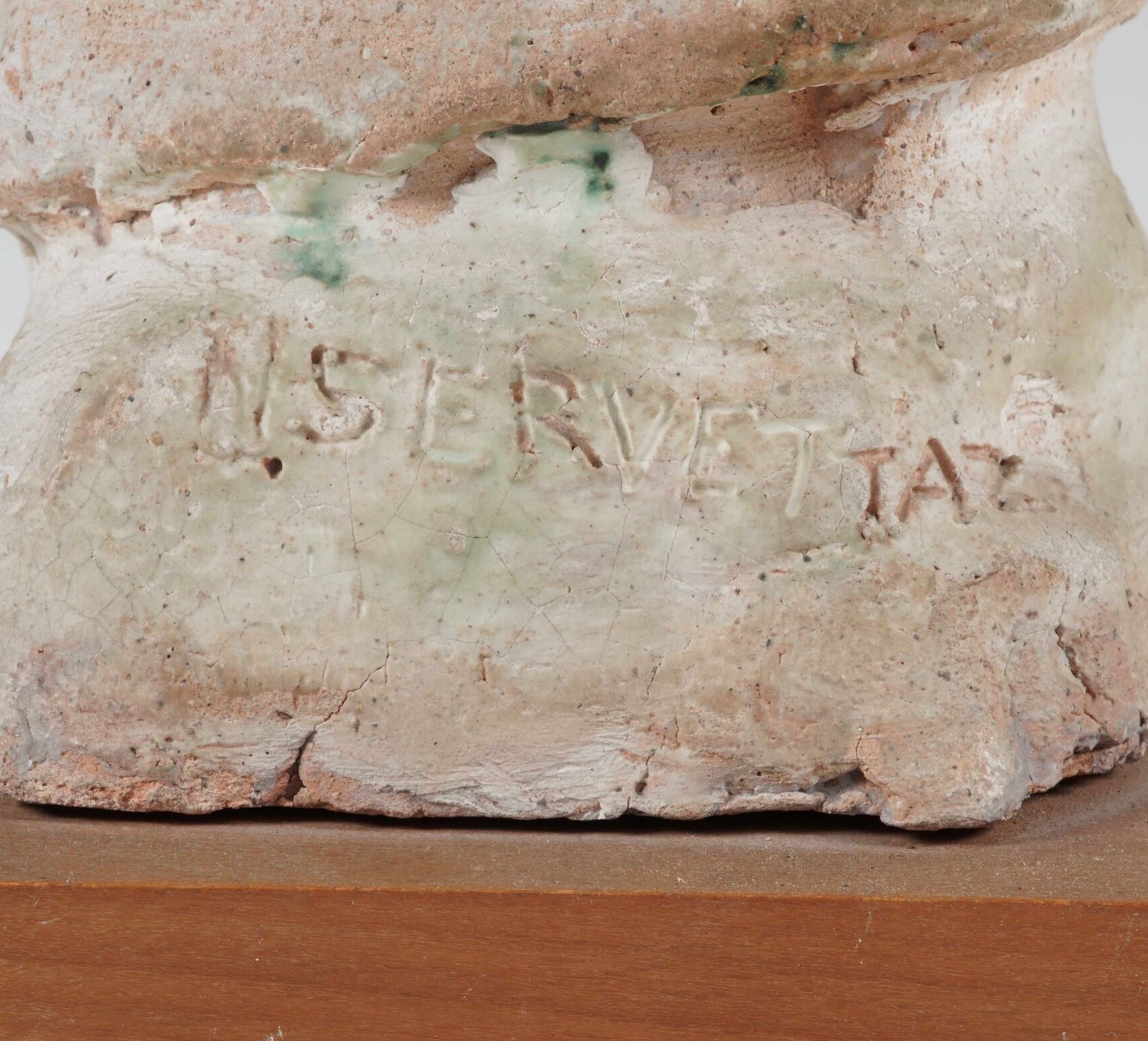 Giovanni Servettaz - Testa femminile in terracotta policroma