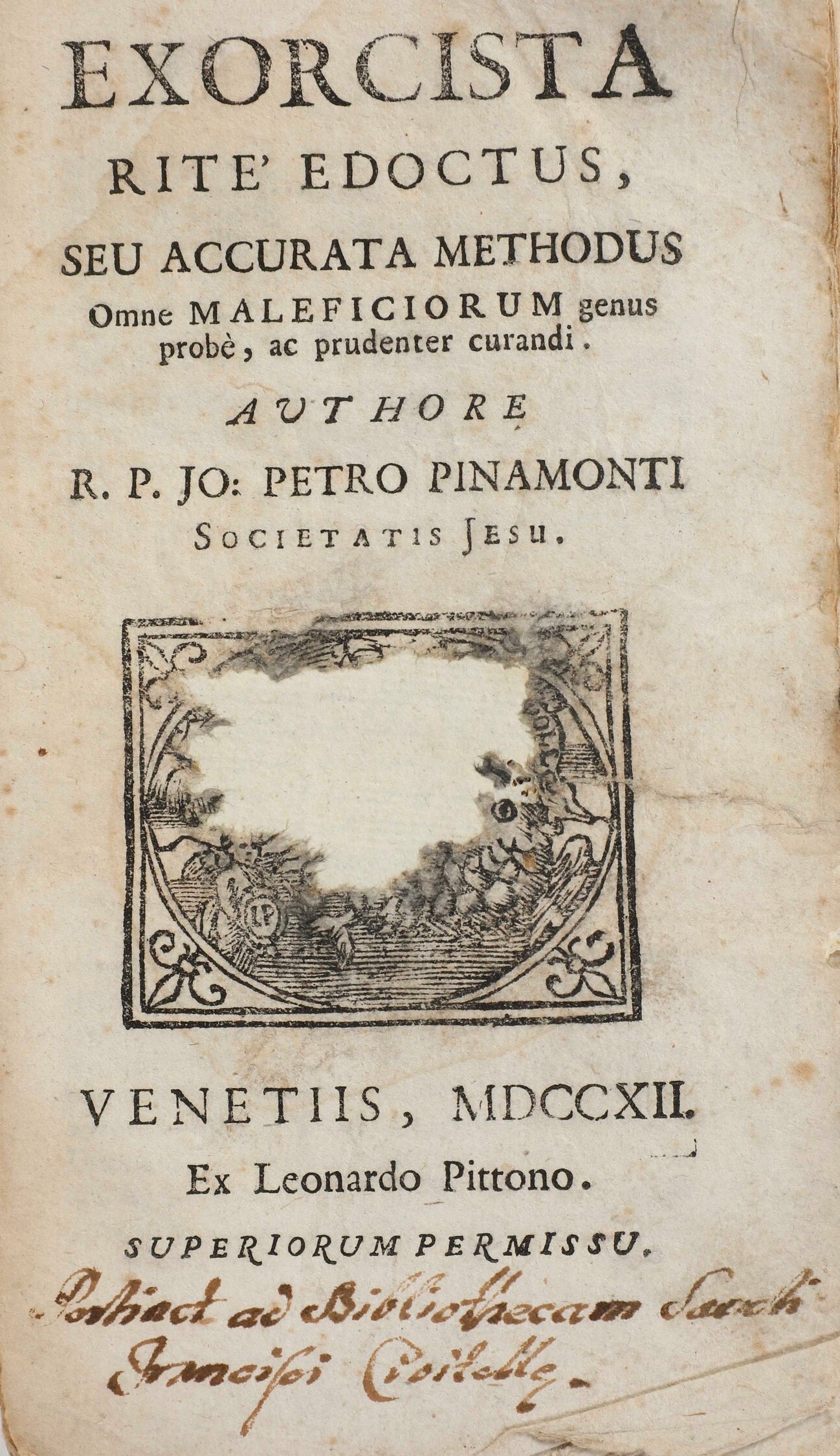 Menghi Girolamo (1529-1609) Flagellum Daemonum Seu Exorcismi Terribiles... Bononiae, Apoud Joanne...