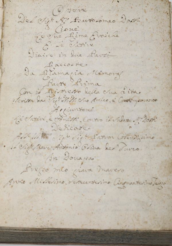 Dotti Bartolomeo (1651-1713) Opera... 26 aprile 1753