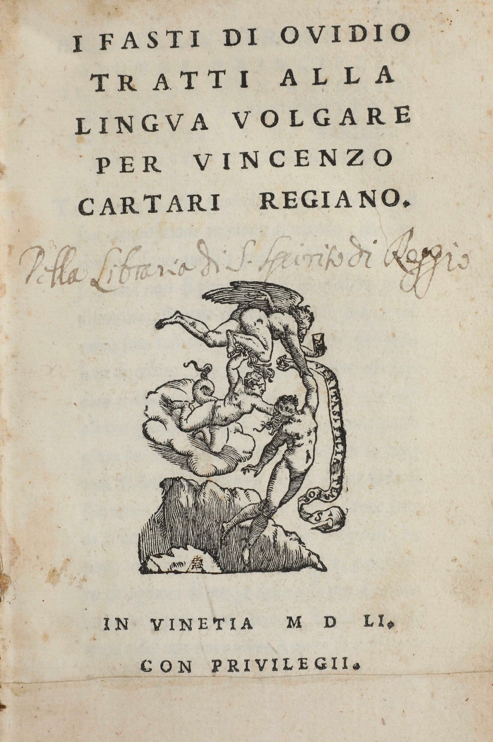 Cartari Vincenzo (1531-1569) i Fasti di Ovidio Tratti dalla Lingua Volgare, Venezia, 1551