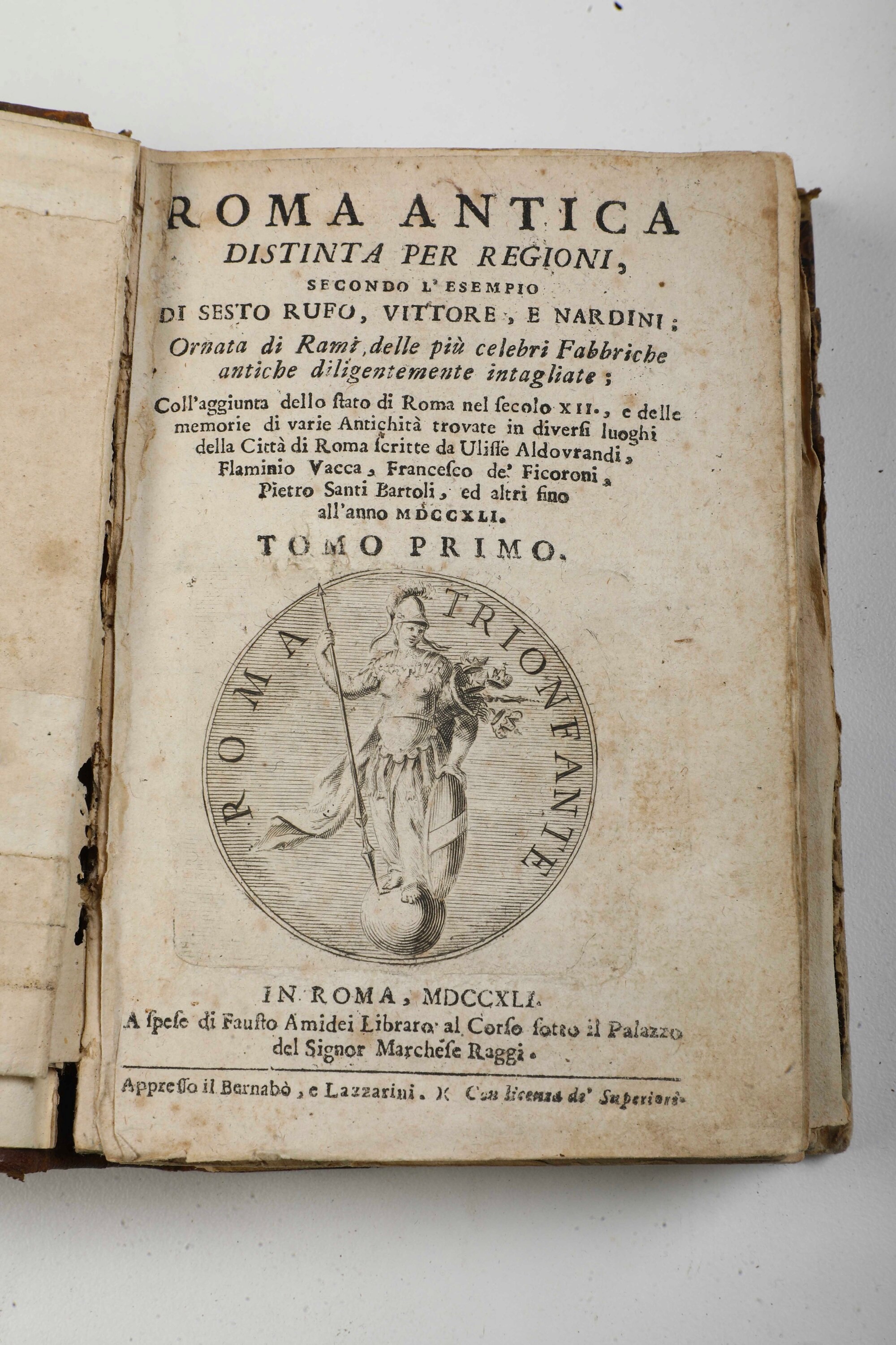 Lotto di Sei Guide di Roma e una di Napoli Roma Antica Distinta per Regioni, in Roma, Amidei, 174...