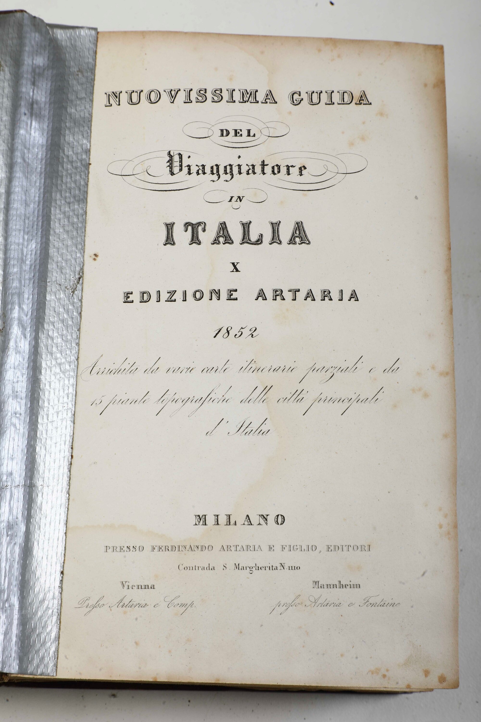 Autori Vari Itinerario Italiano con Carte Geografiche Milano, Agnelli, 1808