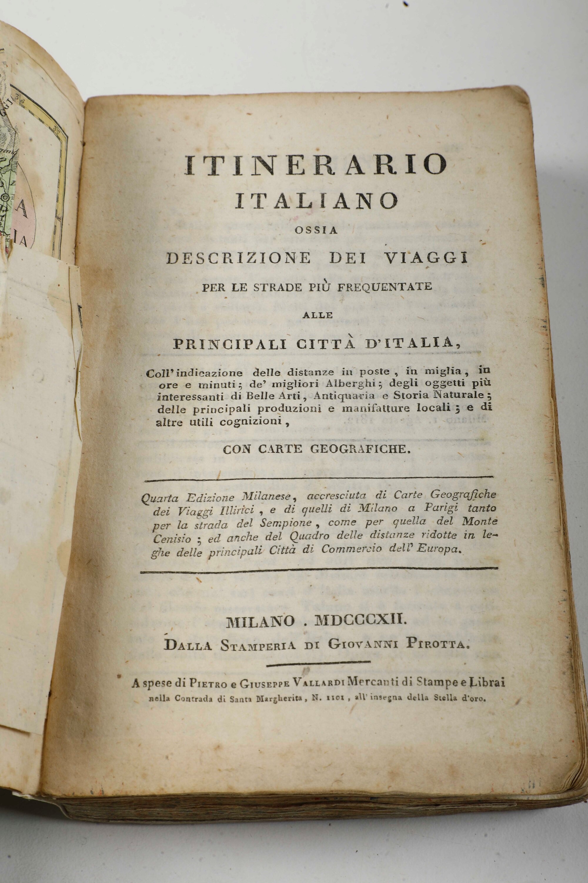 Autori Vari Itinerario Italiano con Carte Geografiche Milano, Agnelli, 1808