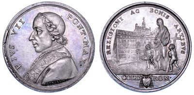 Stato Pontificio. Pio VII (barnaba Chiaramonti), 1800-1823. Medaglia in Argento (1823/a. XXIV). P...