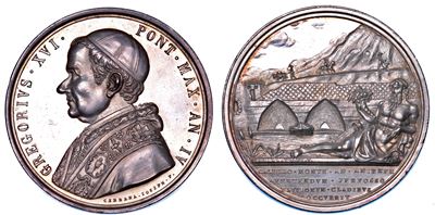 Stato Pontificio. Gregorio XVI (bartolomeo Alberto Cappellari), 1831-1846. Medaglia Annuale in Ar...