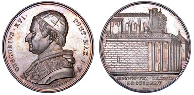 Stato Pontificio. Gregorio XVI (bartolomeo Alberto Cappellari), 1831-1846. Medaglia Annuale in Ar...