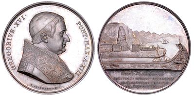 Stato Pontificio. Gregorio XVI (bartolomeo Alberto Cappellari), 1831-1846. Medaglia Annuale in Ar...