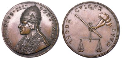 Stato Pontificio. Eugenio IV (gabriele Condulmer), 1431-1447. Medaglia di Restituzione in Bronzo ...