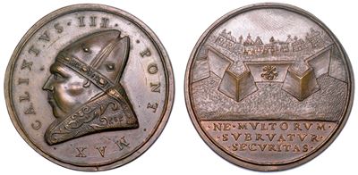 Stato Pontificio. Callisto III (alonso De Borja di Torre De Canals), 1455-1458. Medaglia di Resti...