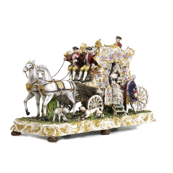 Eccezionale grande carrozza. Nove, Manifattura San Marco, XX secolo.